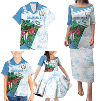 Custom Guatemala Football Family Matching Puletasi and Hawaiian Shirt Vamos Los Chapines! LT14