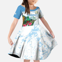 Custom Guatemala Football Family Matching Short Sleeve Bodycon Dress and Hawaiian Shirt Vamos Los Chapines! LT14