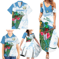 Custom Guatemala Football Family Matching Summer Maxi Dress and Hawaiian Shirt Vamos Los Chapines! LT14