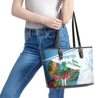 Custom Guatemala Football Leather Tote Bag Vamos Los Chapines!