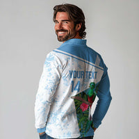 Custom Guatemala Football Long Sleeve Polo Shirt Vamos Los Chapines! LT14