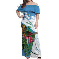 Custom Guatemala Football Off Shoulder Maxi Dress Vamos Los Chapines! LT14