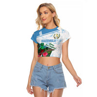 Custom Guatemala Football Raglan Cropped T Shirt Vamos Los Chapines! LT14