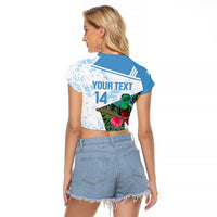 Custom Guatemala Football Raglan Cropped T Shirt Vamos Los Chapines! LT14