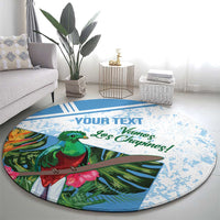 Custom Guatemala Football Round Carpet Vamos Los Chapines!