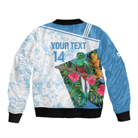 Custom Guatemala Football Sleeve Zip Bomber Jacket Vamos Los Chapines! LT14