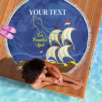 Custom Curacao Football Beach Blanket La Familia Azul