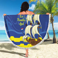 Custom Curacao Football Beach Blanket La Familia Azul