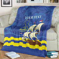 Custom Curacao Football Blanket La Familia Azul