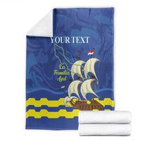 Custom Curacao Football Blanket La Familia Azul