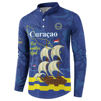 Custom Curacao Football Button Sweatshirt La Familia Azul