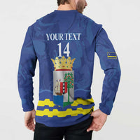 Custom Curacao Football Button Sweatshirt La Familia Azul