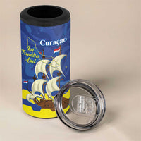 Custom Curacao Football 4 in 1 Can Cooler Tumbler La Familia Azul
