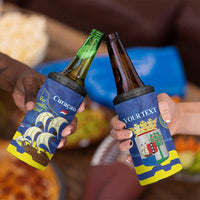 Custom Curacao Football 4 in 1 Can Cooler Tumbler La Familia Azul