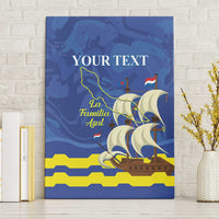 Custom Curacao Football Canvas Wall Art La Familia Azul