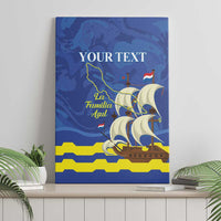 Custom Curacao Football Canvas Wall Art La Familia Azul