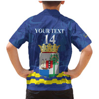 Custom Curacao Football Family Matching Mermaid Dress and Hawaiian Shirt La Familia Azul