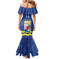 Custom Curacao Football Family Matching Mermaid Dress and Hawaiian Shirt La Familia Azul