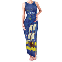 Custom Curacao Football Family Matching Tank Maxi Dress and Hawaiian Shirt La Familia Azul