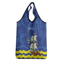 Custom Curacao Football Grocery Bag La Familia Azul