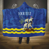 Custom Curacao Football Hooded Blanket La Familia Azul