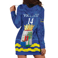Custom Curacao Football Hoodie Dress La Familia Azul