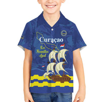Custom Curacao Football Kid Hawaiian Shirt La Familia Azul