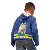 Custom Curacao Football Kid Hoodie La Familia Azul