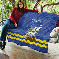 Custom Curacao Football Quilt La Familia Azul