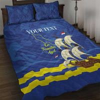 Custom Curacao Football Quilt Bed Set La Familia Azul