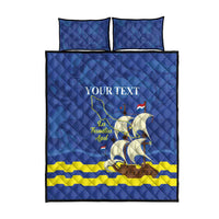 Custom Curacao Football Quilt Bed Set La Familia Azul