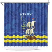 Custom Curacao Football Shower Curtain La Familia Azul