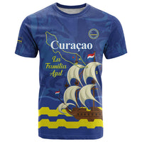 Custom Curacao Football T Shirt La Familia Azul