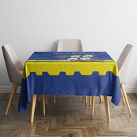 Custom Curacao Football Tablecloth La Familia Azul