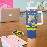 Custom Curacao Football Tumbler With Handle La Familia Azul