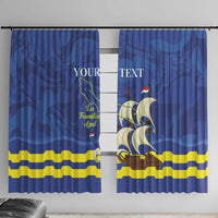 Custom Curacao Football Window Curtain La Familia Azul