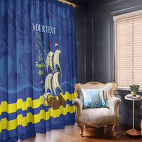 Custom Curacao Football Window Curtain La Familia Azul