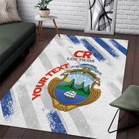 Custom Costa Rica Football Area Rug Go Champions Los Ticos