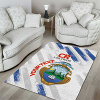 Custom Costa Rica Football Area Rug Go Champions Los Ticos