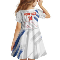 Custom Costa Rica Football Family Matching Long Sleeve Bodycon Dress and Hawaiian Shirt Go Champions Los Ticos