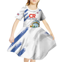 Custom Costa Rica Football Kid Short Sleeve Dress Go Champions Los Ticos