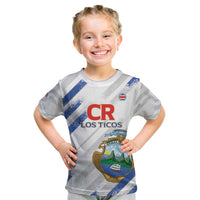 Custom Costa Rica Football Kid T Shirt Go Champions Los Ticos