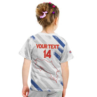 Custom Costa Rica Football Kid T Shirt Go Champions Los Ticos
