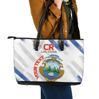 Custom Costa Rica Football Leather Tote Bag Go Champions Los Ticos