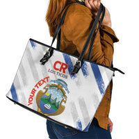 Custom Costa Rica Football Leather Tote Bag Go Champions Los Ticos