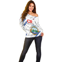 Custom Costa Rica Football Off Shoulder Sweater Go Champions Los Ticos
