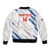 Custom Costa Rica Football Sleeve Zip Bomber Jacket Go Champions Los Ticos