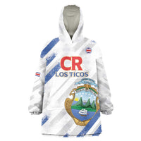 Custom Costa Rica Football Wearable Blanket Hoodie Go Champions Los Ticos