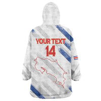 Custom Costa Rica Football Wearable Blanket Hoodie Go Champions Los Ticos