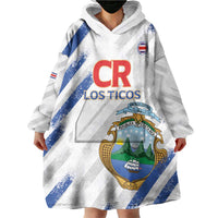 Custom Costa Rica Football Wearable Blanket Hoodie Go Champions Los Ticos